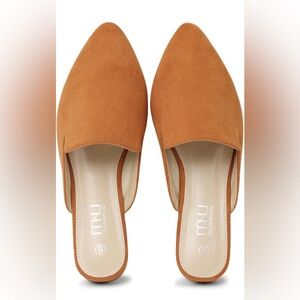 NIB Musshoe Women's Flats Mules,Comfortable,SlipOn,Size 11,Color:Tan In Suede
